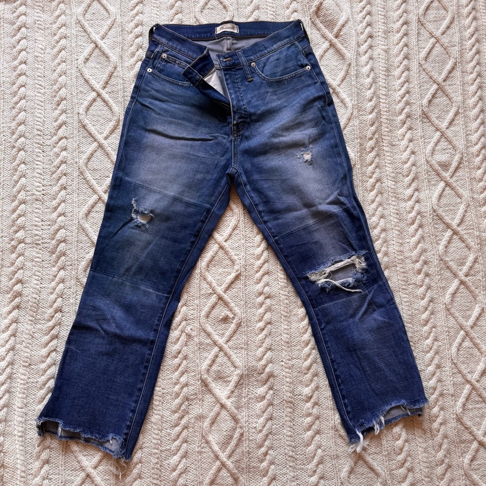 Women's Distressed Blue Jeans